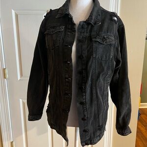 Doux Denim Women's Size Large Black Distressed Jacket